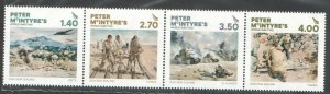 2020 NEW ZEALAND - PETER MCINTYRES WW2 - UNMOUNTED MINT STRIP OF 4 - NZ POINTS