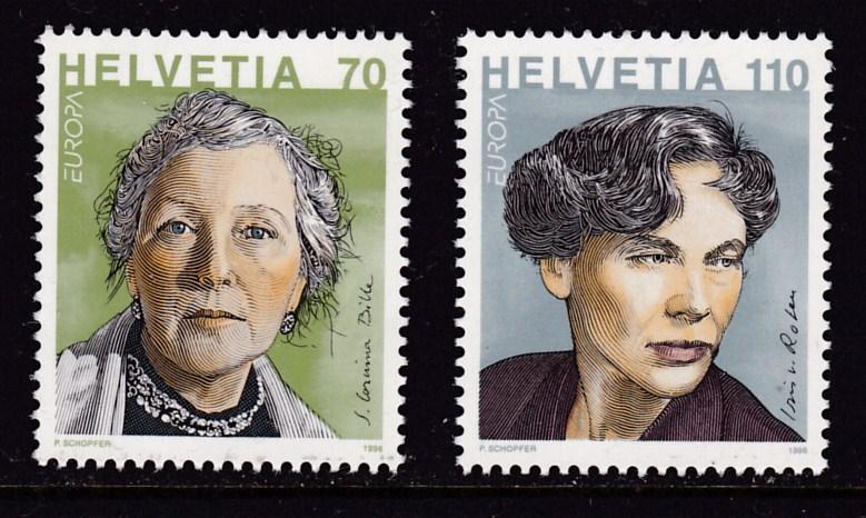 Switzerland 1996 Europa issue (2) Famous Women VF/NH