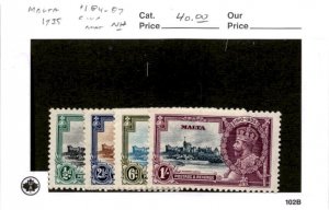 Malta, Postage Stamp, #184-187 Mint NH, 1935 Silver Jubilee (AB)
