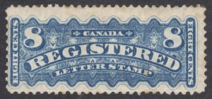 Canada 1876 8c Dull Blue REGISTRATION Scott F3 SG R9 MH Cat $600