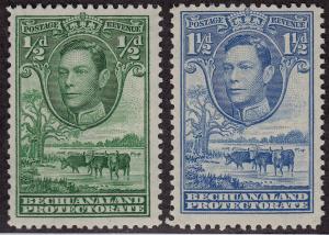 BECHUANALAND MLH Scott # 124, 126 King George VI (2 Stamps) -11