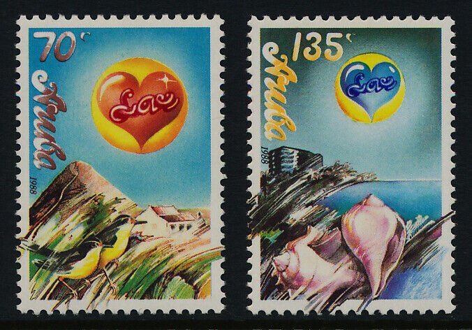 Aruba 36-7 MNH Love, Heart, Seashell