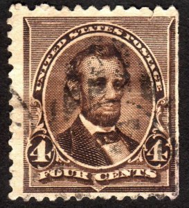 1890, US 4c, Lincoln, Used, Sc 222