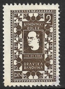 YUGOSLAVIA 1931 2d DRAVSKA REGIONAL SLOVENIA Revenue Bft. 4 VFU