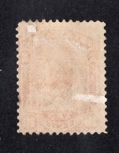 Hawaii 1884 10c red brown Kalakaua, Scott 44 used, value = $12.00