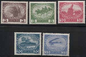 AUSTRIA 1915  Sc B3-B7  Semi-Postal set of 5  VF Mint MNH, 2019 cv $35