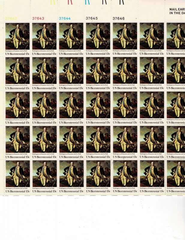 Washington at Princeton 13c US Postage Sheet #1704 VF MNH