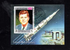 YEMEN  1965  JFK  SPACE   MINT VF NH O.G  CTO  (YEM5)  S/S