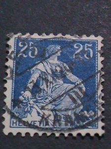 ​SWITZERLAND-1907- SC#133 115 YEARS OLD- HELVETIA USED- WE SHIP TO WORLD WIDE