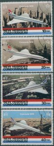 New Hebrides 1978 SG258-261 Concorde set FU