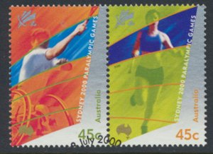 Australia SG 1990a SC# 1848a Used with FD cancel Paralympics see details & scan