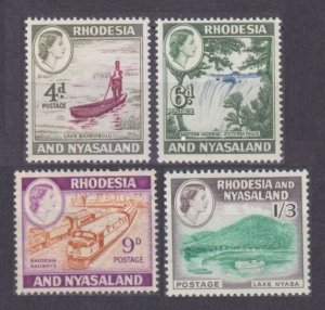 1959 Rhodesia and Nyasaland 24-26,28 MLH Queen Elizabeth II / Locomotives,Ships