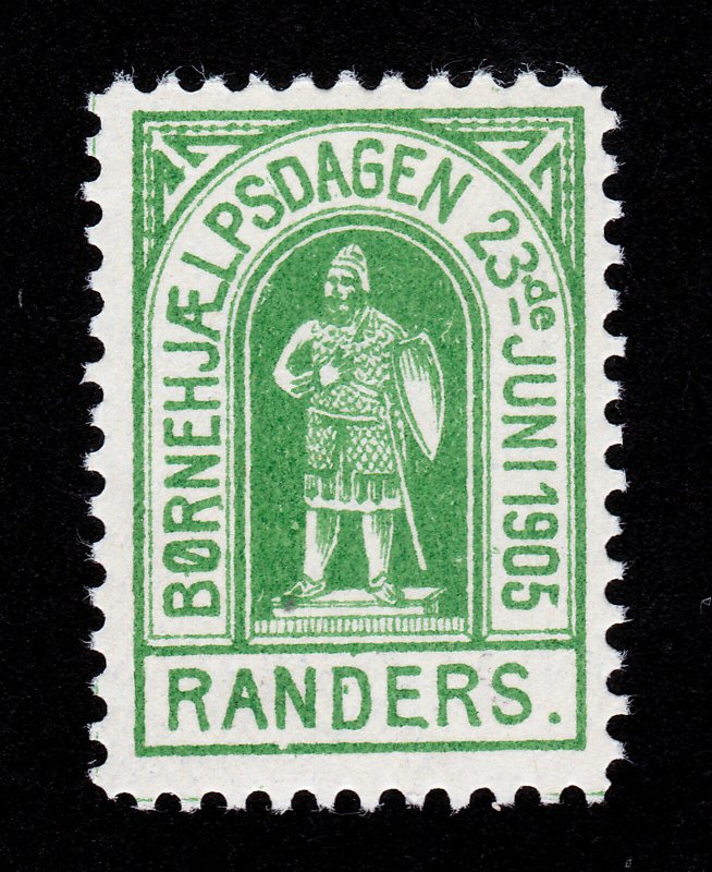 REKLAMEMARKE DENMARK POSTER STAMP BØRNEHJÆLPSDAGEN RANDERS 1905