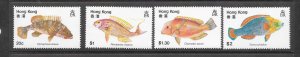 FISH - HONG KONG #369-72   MNH