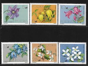 POLAND 2610-2615 MNH C/SET FLOWERS