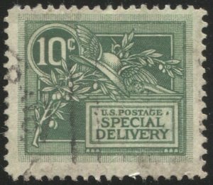 US 1908 Sc E7  10c green Used Special Delivery stamp, F-VF