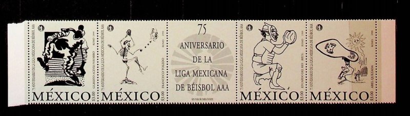 MEXICO Sc 2146 NH STRIP OF 1999 - BASEBALL - (CT5)