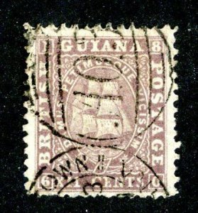 1860 British Guiana Sc #21a used cv.$55 ( 8812 BCXX5 )