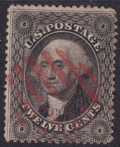 #36 Used, Fine, Light red cancel (CV $300 - ID49473) - Joseph Luft