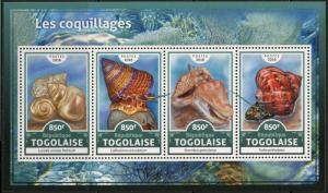 TOGO 2017 SHELLS SHEET MINT NH