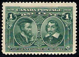 Canada, 1908 Cartier 1c bl green # 97 MLH VF