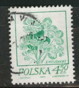 Poland Scott 2022 Used 1974 Flavor caneled Flower stamp
