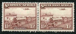 South West Africa SG96 1937 1 1/2d Purple-brown Pair M/M