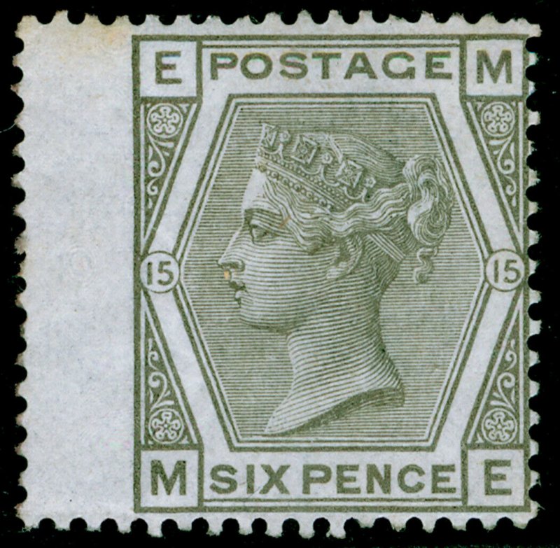 SG147, 6d grey plate 15, M MINT. Cat £500. ME