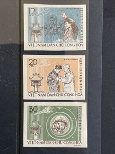 1962 Democratic Republic of Viet-Nam, Imperf Sc# 211-3 MNH Visit by Titov