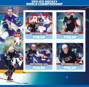 Stamps.Sports Ice Hockey 2021 year 1+1 sheets perf Botswana