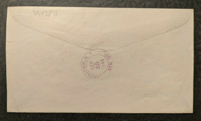 1944 Let Freedom Ring NY Censored Airmail WWII Illustrated Patriotic Cover