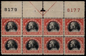 MALACK 523 F/VF OG NH, Plate Block of 8, mild natura..MORE.. pb4194