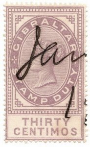 (I.B) Gibraltar Revenue : Duty Stamp 30c