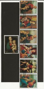 Thematic Stamps Art - PARAGUAY 1982 XMAS RAPHAEL PAINTINGS 7v used