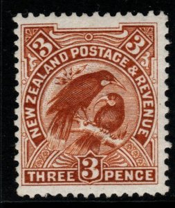 NEW ZEALAND SG378a 1908 3d YELLOW-BROWN MTD MINT