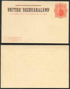 British Bechuanaland O/P on QV 1d Red Foreign Reply Postcard Mint