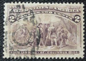 US #231 Used Single, Landing of Columbus SCV $.30 L8