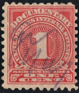 R207 1¢ Documentary Stamp (1914) Used