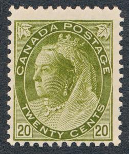 CANADA 84 MINT HINGED, FINE, 20c VICTORIA