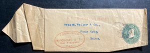 1910s San Francisco CA USA Postal Stationery Wrapper Cover To Hong Kong