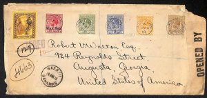 25239 - BAHAMAS - Postal History - REGISTERED COVER to the USA -  CENSORED! 1918