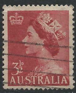 Australia 1956 - Queen Elizabeth 3½d definitive - SG262a used