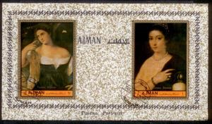 Ajman 1972 Mi# BL465B Tiziano Paintings CTO