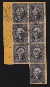 US 36B Washington Block 7 on Piece Iowa to Christiania (Oslo) Norway VF SCV$5600