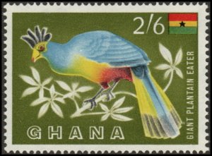 Ghana 58 - Mint-H - 2sh6p Blue Turaco (Plantain Eater) (1959) (cv $3.20)