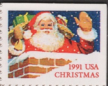 Scott 1991 Christmas Booklet pane of 4 for 2579, 2582a-2585a