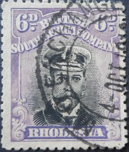 Rhodesia Admiral Die III 6d with M.O. Exchange Bulawayo (DC) postmark