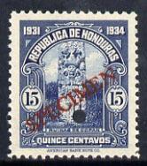 Honduras 1931 Ruins at Copan 15c unmounted mint optd SPEC...