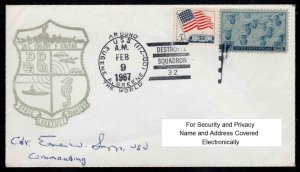 USS Eugene A. Greene, DD-711, Destroyer ~ Around World - Capt. Signed  02-09-67