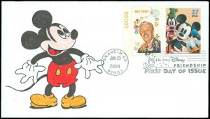 6/23/04 Anaheim CA Cds, Hand Painted, Disney's MICKEY MOUSE Colored, #3865 FDC!